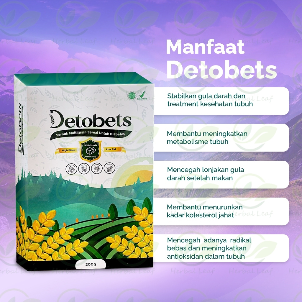 

QH Detobets Sereal untuk Diabetes Rendah Lemak Rendah Gula Super Low Fat 200Gram