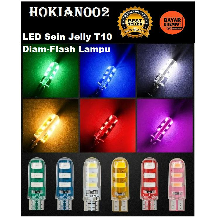 Lampu LED Sein Motor Mobil Jelly T10 Diam-Flash Lampu Senja