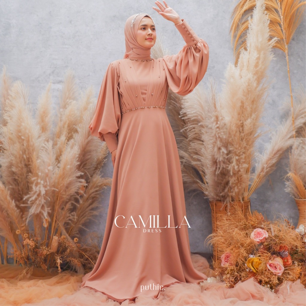 PUTHIC - CAMILLA DRESS - READY STOCK- DRESS ONE SET DRESS HIJAB GAUN HIJAB WISUDA