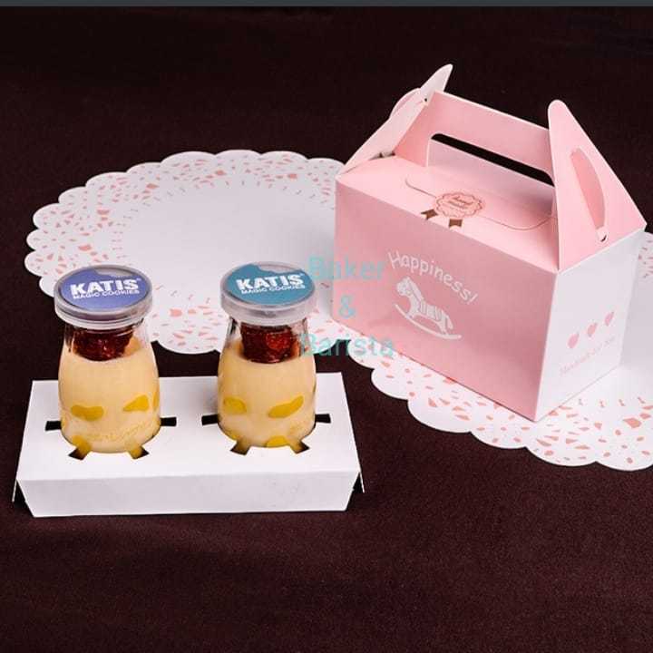 

Cupcake Box 2 Pink Happiness With Handle kotak dus cup cake impor premium
