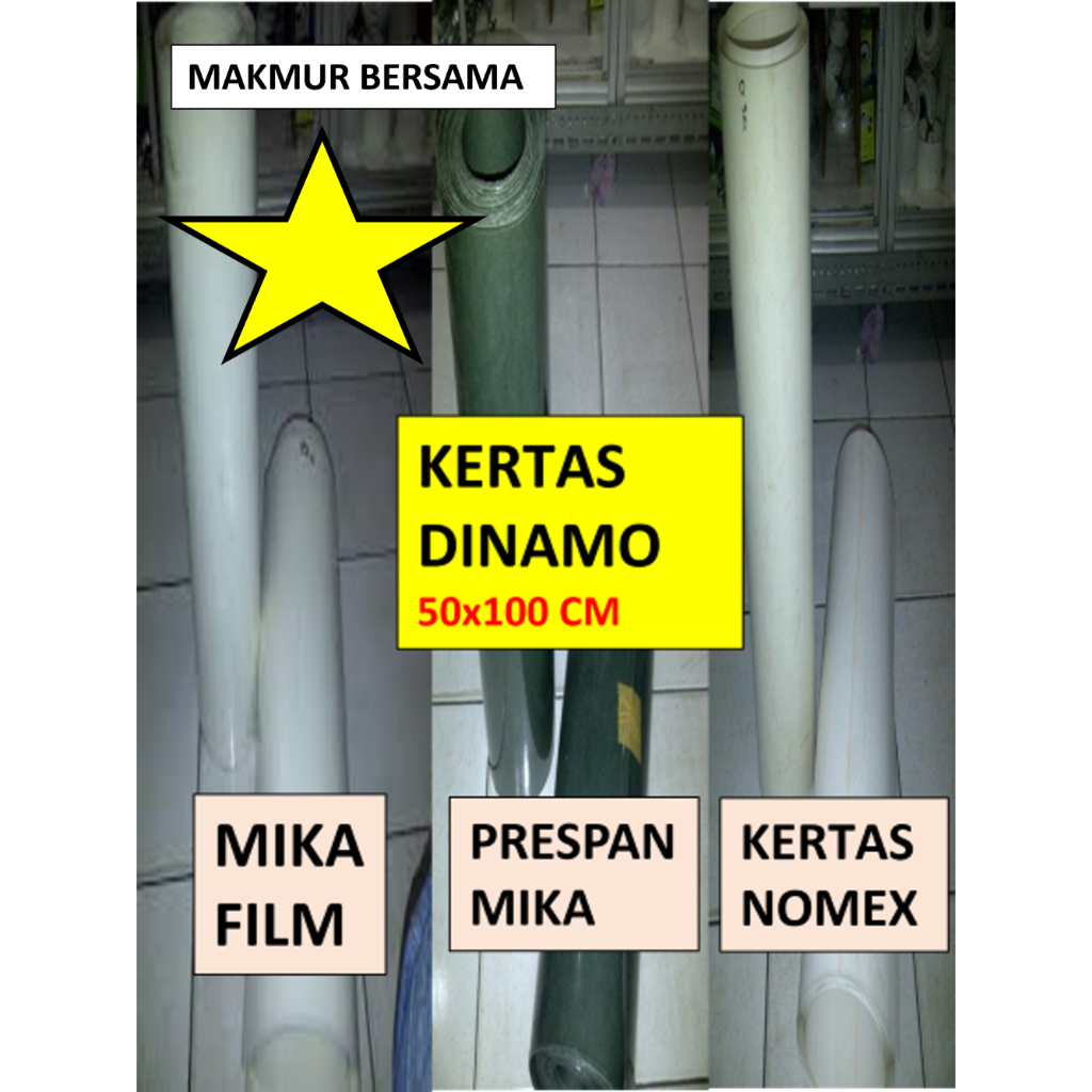 

Kertas Gulung Dinamo : Prespan Mika , Mika Film , Kertas Nomex