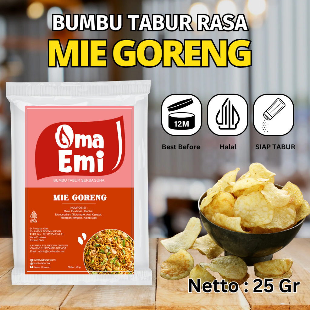 

Bumbu Tabur Rasa {MIE GORENG} / {MIE GORENG} 25gr / Bumbu Tabur Aneka Rasa / Bumbu Tabur Keripik