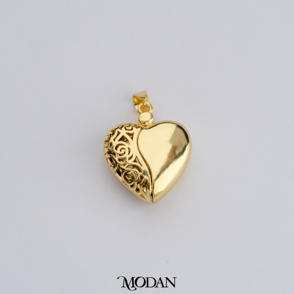 MODAN SUPPLIES - Vintage Plain Open Photo Locket Love Heart Pendant Liontin Bandul Kalung Isi Foto B