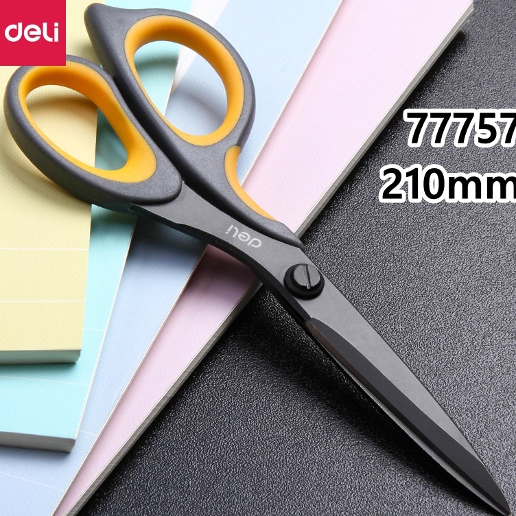 

KODE L9U4 Deli Gunting Anti Lengket 175mm 21mm E627 E77757 Gunting Teflon Gunting Anti Karat Soft Handle Scissors