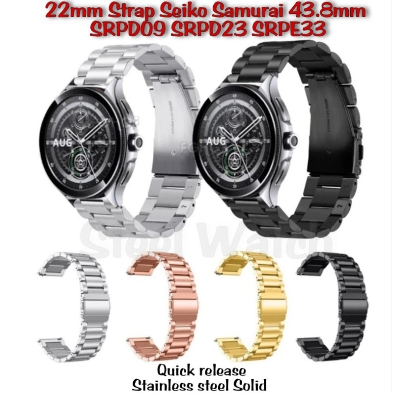 RD Tali Jam Tangan Rantai Seiko Samurai 43.8mm SRPD09 SRPD23 SRPE33 Strap Stainless Steel Solid Quic