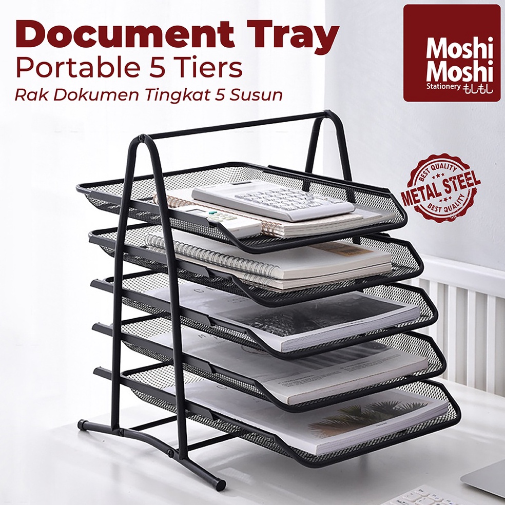 

KODE I1J6 Document Tray Desk Storage Foldable 5 Tiers Rak Kertas File Dokumen 5 Susun Jaring Besi