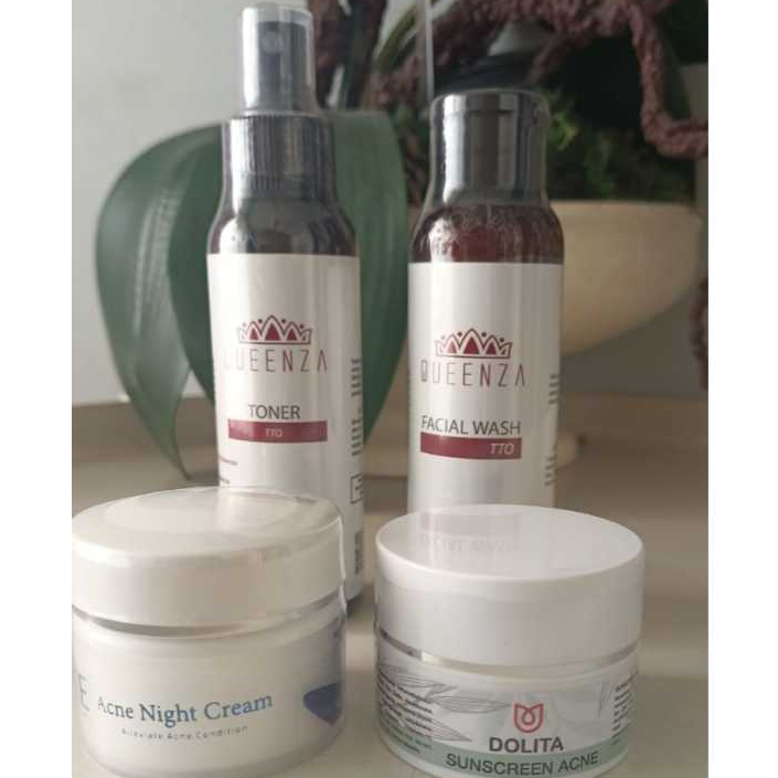Paket Acne Solution - Acne - Facial Wash/Toner/SB Acne - Queenza Skincare