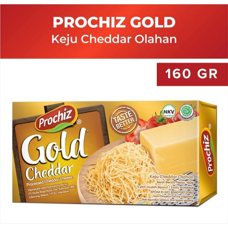 

(Free Parutan) PROCHIZ Gold Keju Cheddar Olahan 160 g