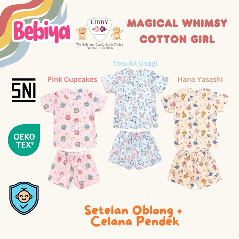 Libby Setelan Oblong Tipis Celana Pendek For Girl Magical Whimsy Baju Anak Perempuan Size L dan XL