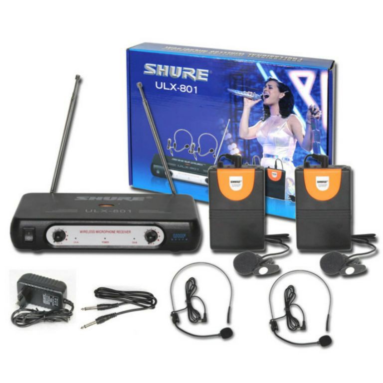 Mic Bando Mic Jepit Wireless UHF 2 set mic Clip On Shure ULX81 x B8N7