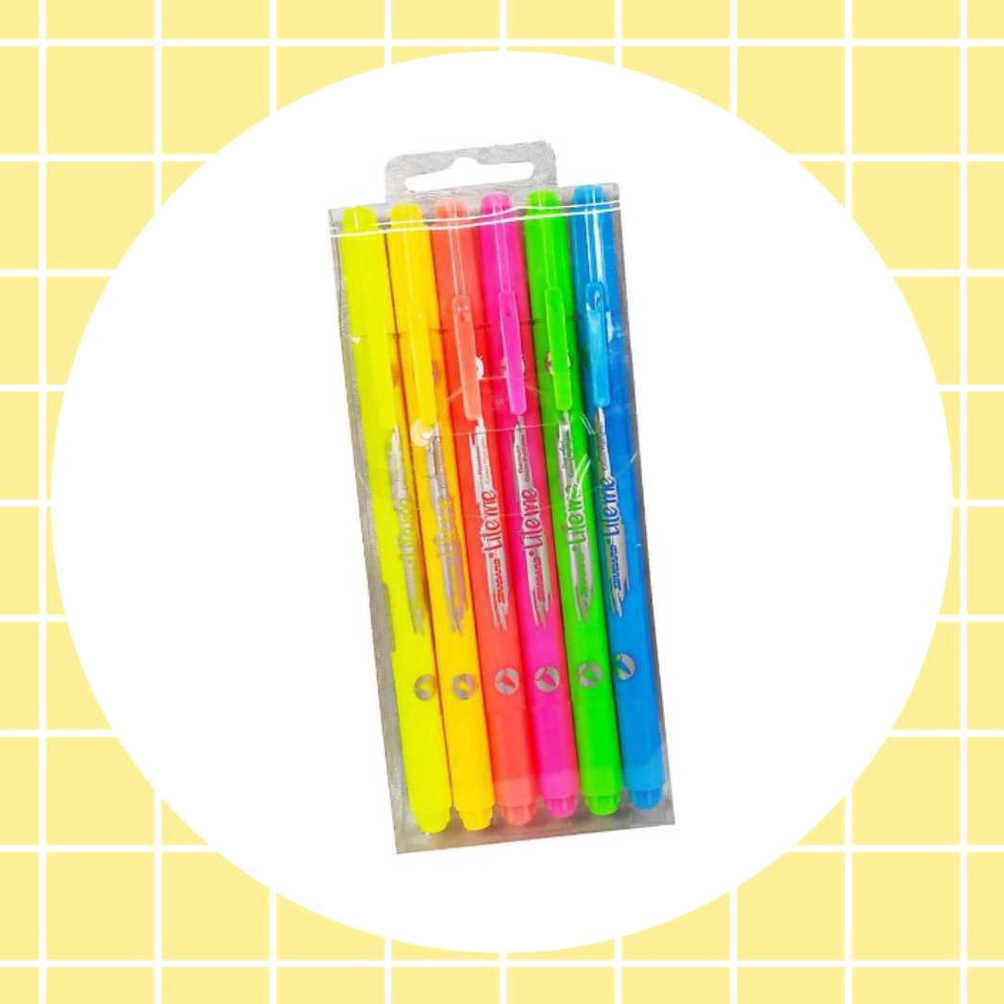 

KODE V6I5 Standard Lite Me Dual Tip Isi 6 pcs Mix Color Highlighter Text Marker Penanda Warna