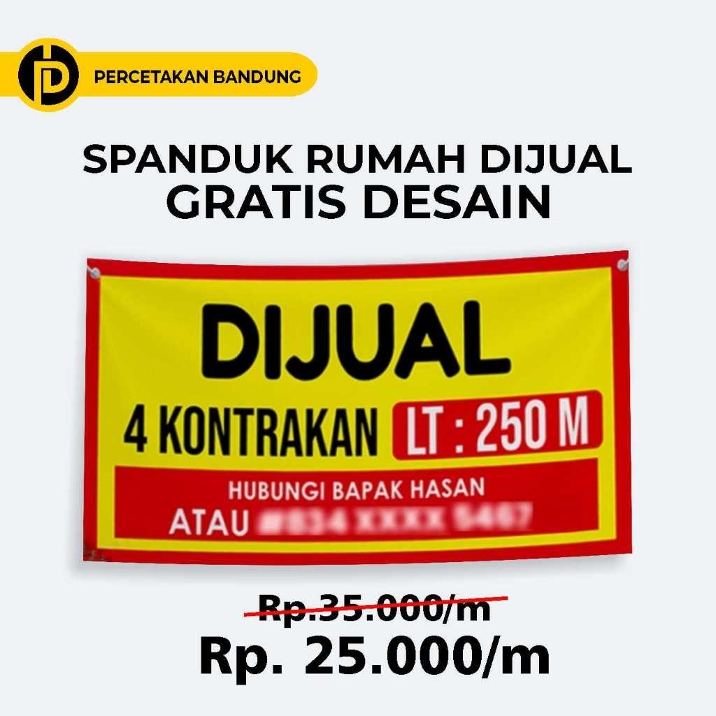 Spanduk Rumah Dijual / Rumah Disewakan / Rumah Dikontrakan Murah / Banner Rumah Dijual Dikontrakan g