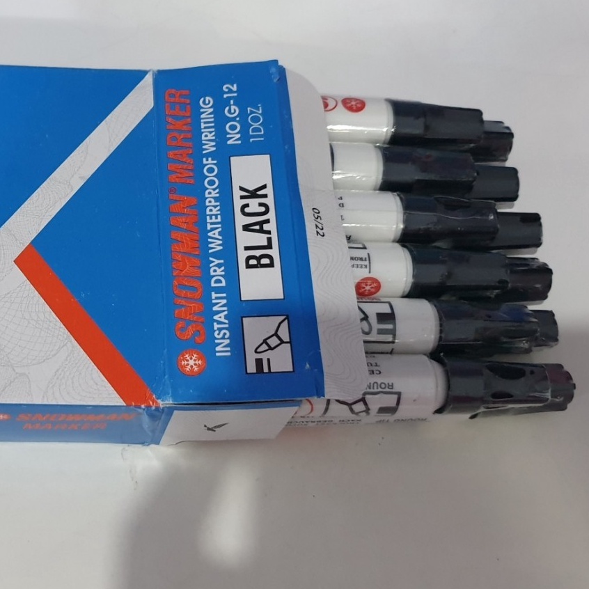 

Spidol PERMANEN HITAM SNOWMAN snowman marker giant TYPE G12 PER 6 PCS KODE V2H6