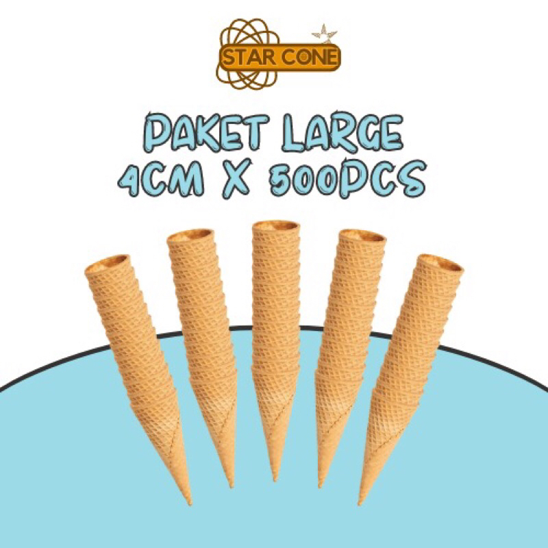 

PAKET STARCONE 500PCS LARGE WAFFLE SUGAR CONE CRUNCHY DIAMETER 4cm-500Pcs
