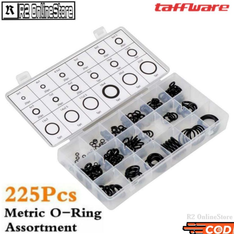 KODE S38E 1 Box Isi 225 PCS Karet Rubber O Ring Seal Tightening 225 Pcs  Karet O Ring Seal pencegah 