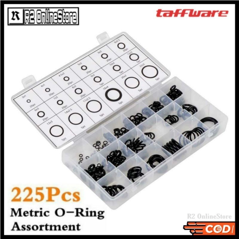 1 Box Isi 225 PCS Karet Rubber O Ring Seal Tightening 225 Pcs / Karet O Ring Seal pencegah Kebocoran