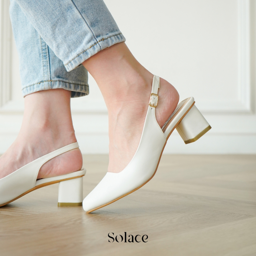 SOLACE - 5 cm Block Heels - RHEA White