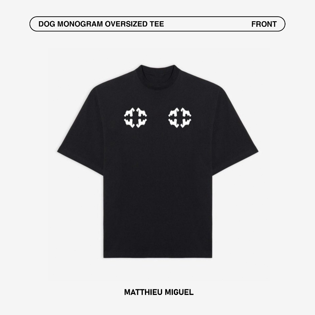 MATTHIEU MIGUEL - DOG MONOGRAM OVERSIZED TEE - BLACK