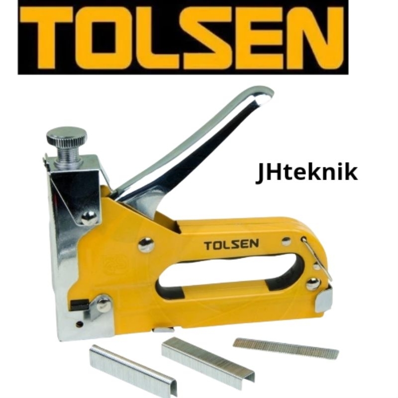 JHteknik Staples Tembak Heavy Duty 4-14mm Tolsen 43021/Staples Gun Tacker 3 in 1/Staples Tangan Tols