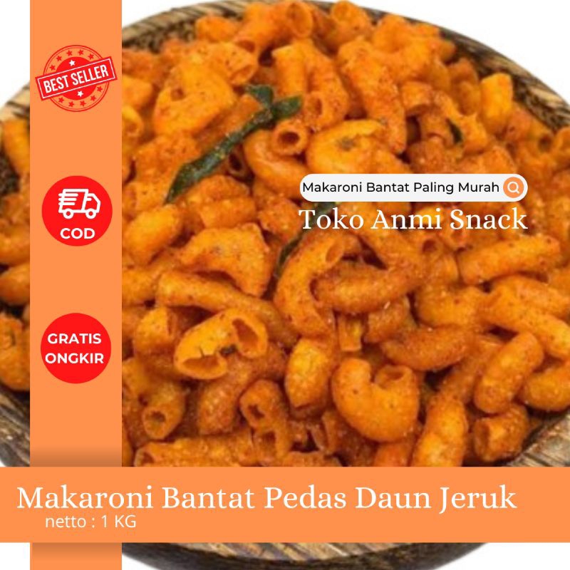 

Macaroni / Makroni / Makaroni Pedas Daun Jeruk 1 KG Cemilan Pedas Gurih Murah