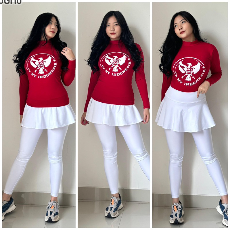 One Set Seragam Ibu2 Terbaru 2025 Srtel Setelan Senam Olahraga 1Set Baju Clana Setelan Baju Olahraga