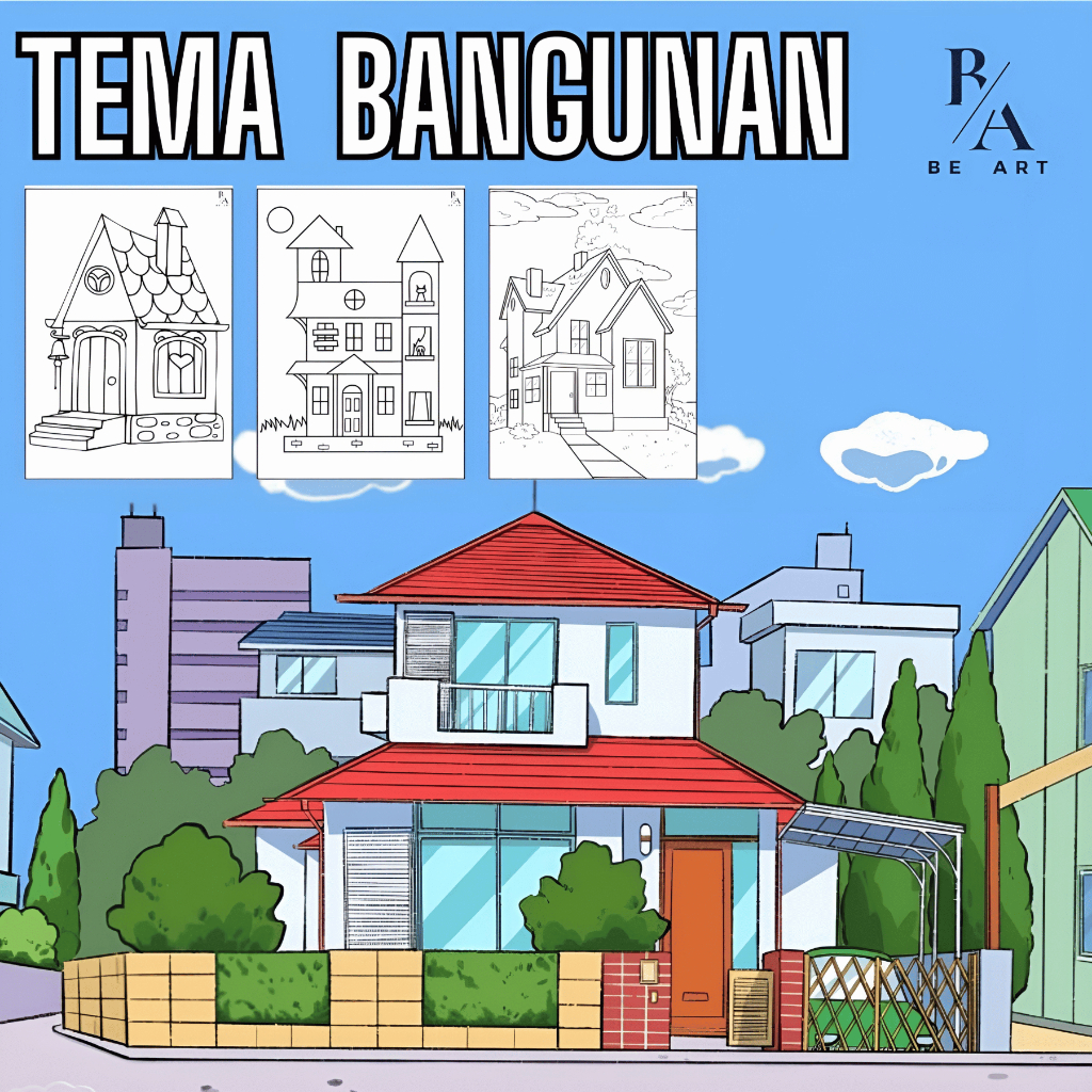 

KERTAS MEWARNAI / KERTAS GAMBAR / BANGUNAN / KERTAS MEWARNAI ANAK PAUD TK SD / A4