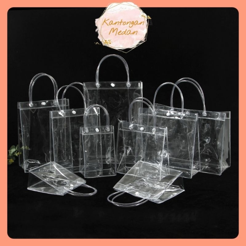 

Tas Mika Transparan PVC Polos Bening untuk Hamper Souvenir | Goodie Bag | Gift Bag (MIN ORDER 3PCS)