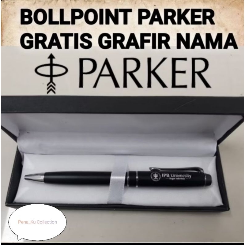 

Parker Black Doff Stainless Clip Free Custom Nama & Box Exclusive