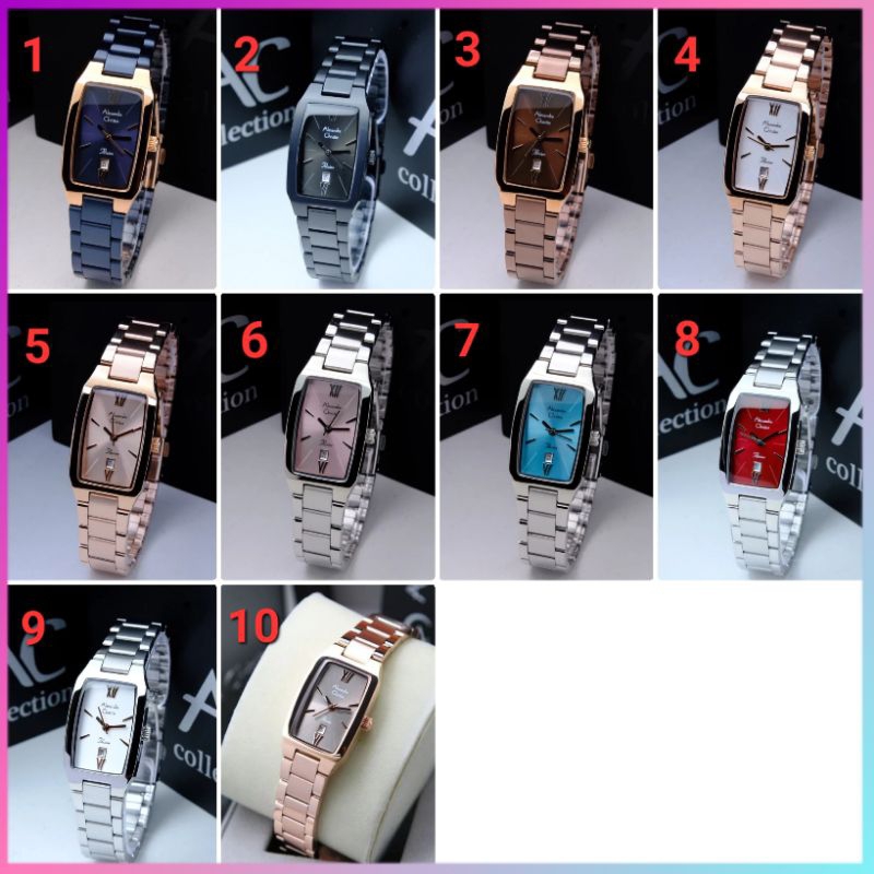 ✓ORIGINAL GARANSI RESMI 1 TAHUN JAM TANGAN WANITA ALEXANDRE CHRISTIE ANALOG CEWEK RANTAI STAINLESS S