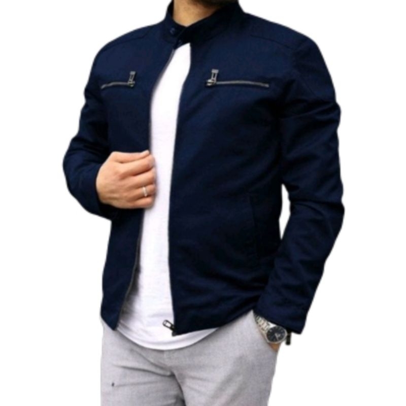 jaket motor jaket pria jaket kasual semi pormal pria bahan katun import jaket motor