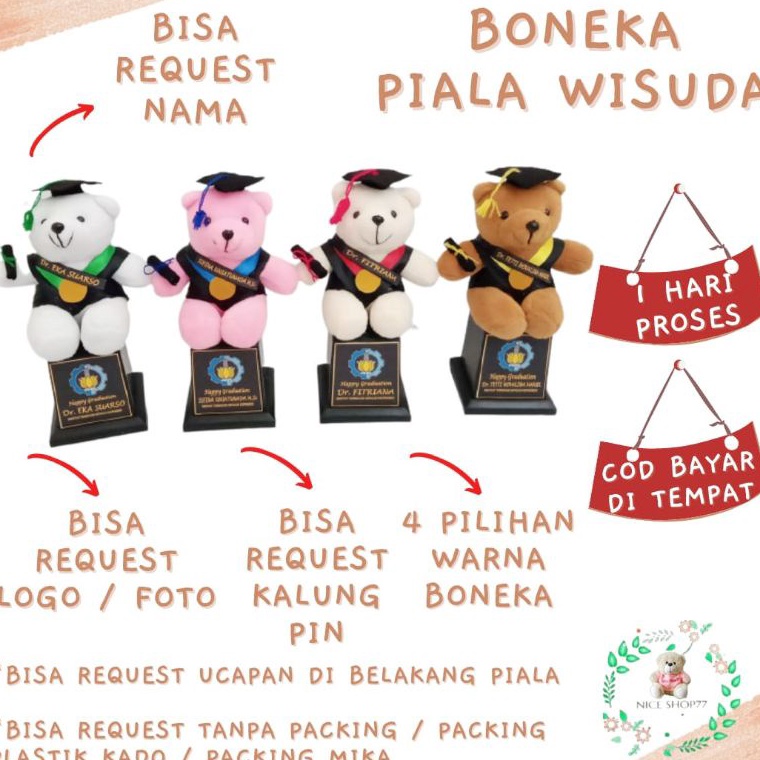 KODE Y16Y Piala wisuda jco packing plastik  piala boneka wisuda  boneka piala wisusa