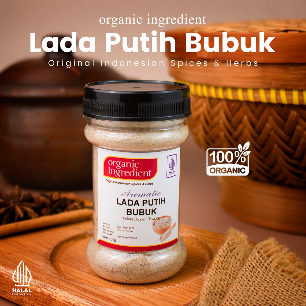 

Organic Ingredient Lada Putih Merica Bubuk Original Rempah Indonesia Bumbu Dapur