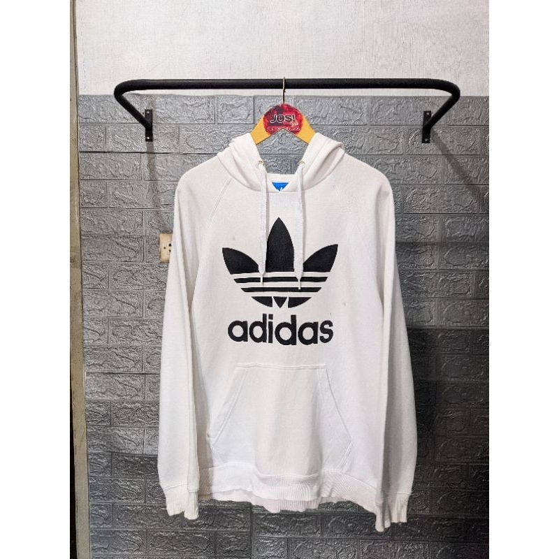 Hoodie Adidas Trefoil White Sz L