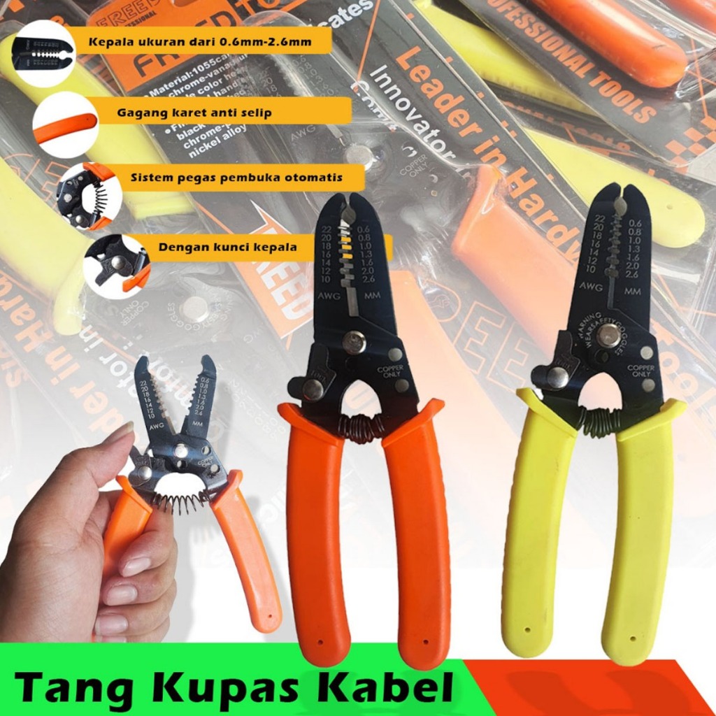 RALALI Tang Kupas Kabel - Tang Pengupas Kulit Kabel - Tang Kupas Tang Potong Kabel