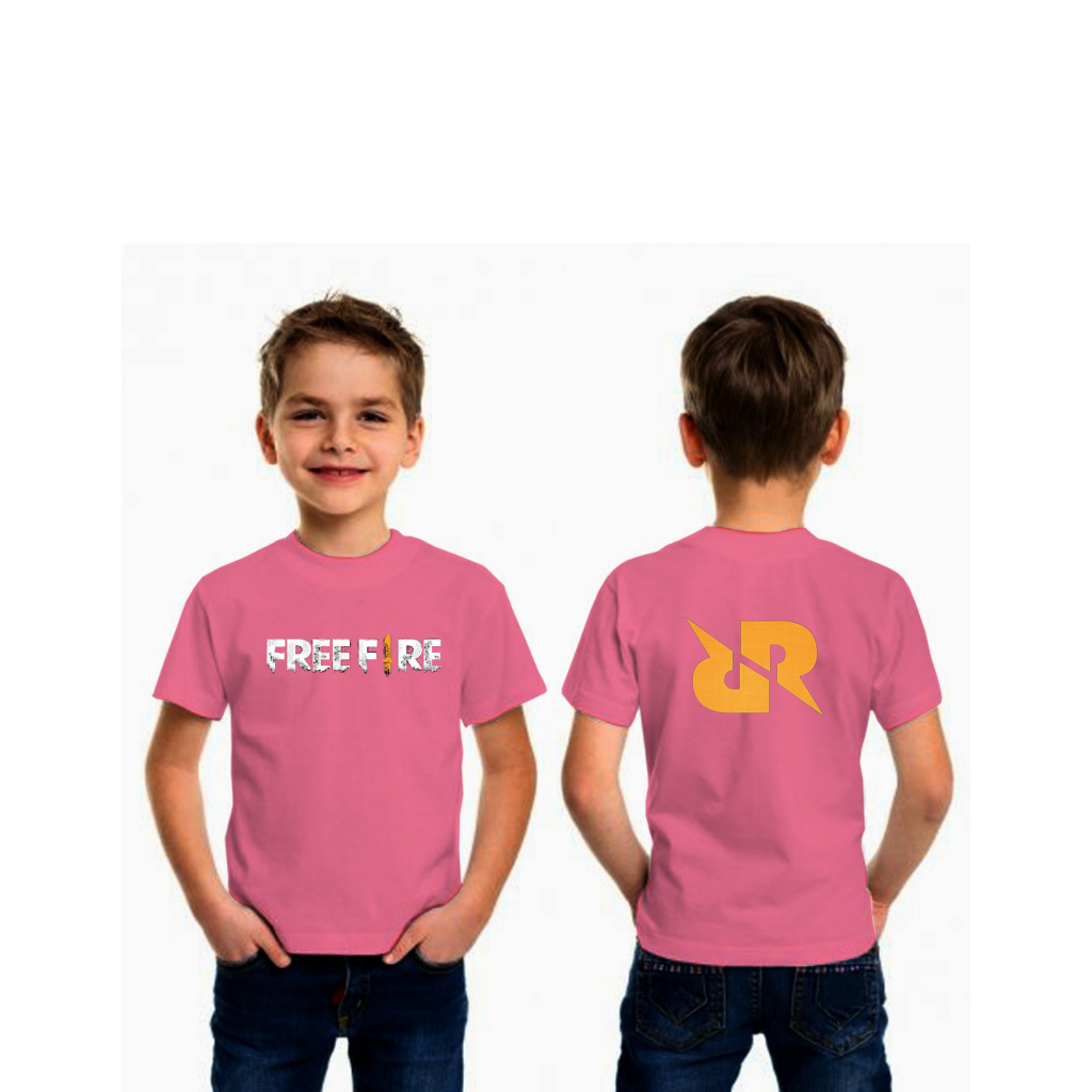 Kaos Anak FF Gaming FREE FIEE Tangung RRQ,ONIC,GEEK,AURA,EVOS Usia 3-14thn