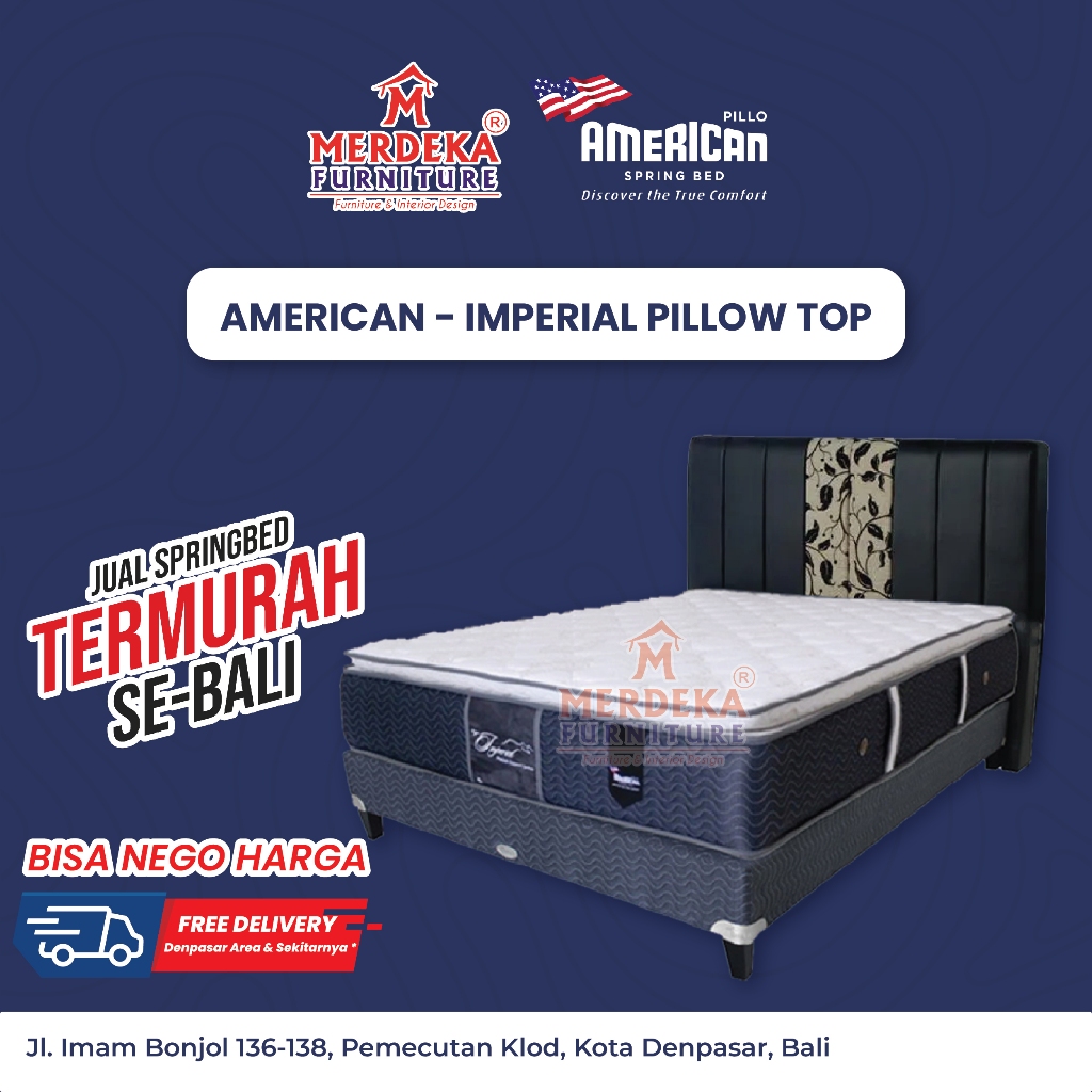 Kasur American ~ Imperial Pillow Top | Spring Bed 160x200|