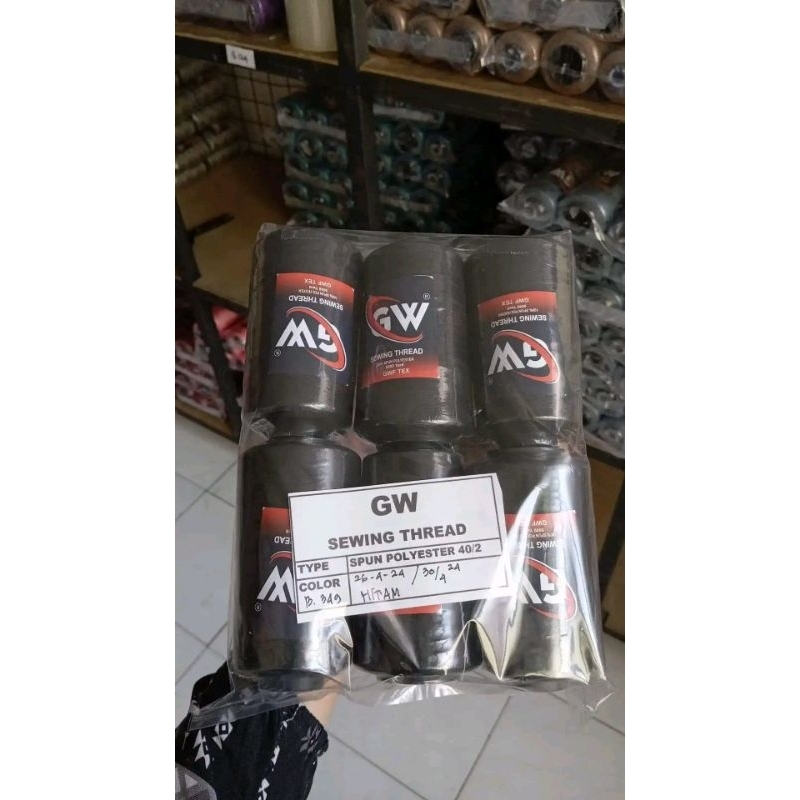 BENANG JAHIT HITAM PUTIH 5000 yard 40/2 lusinan