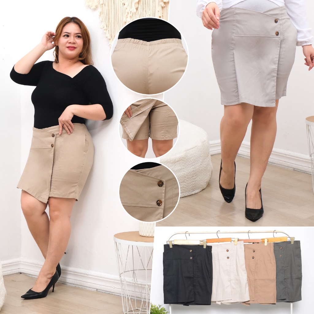 Celana Rok Pendek Jumbo Art 10032454 / Celana Rok Big Size Katun Twill Stretch