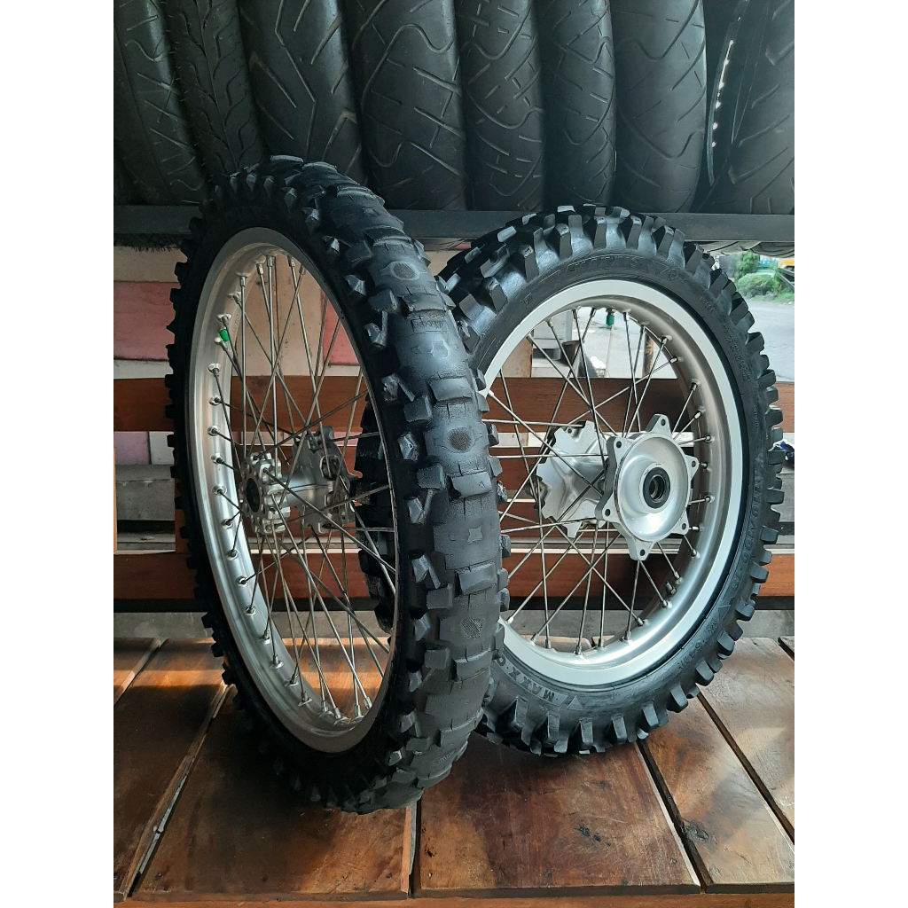RODA ORI CRF RING 18/21 WARNA SILVER WHEELSET ORIGINAL CRF150L