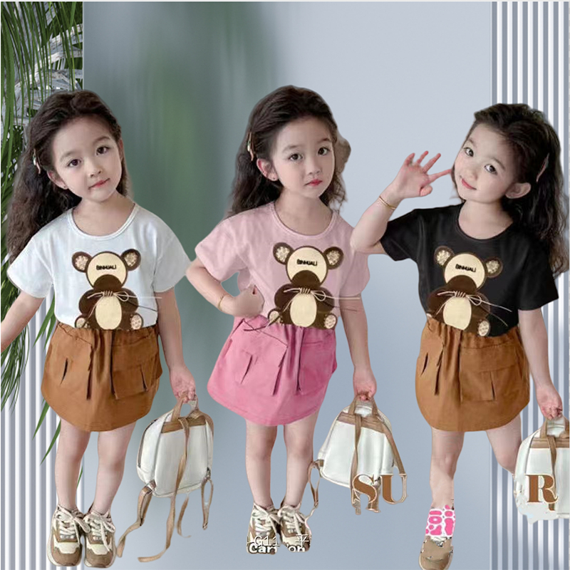 Baju Setelan Rok Anak Perempuan Usia 1-5Thn/Setelan Rok  Cargo Style Korea Anak Cewek Import /Setela