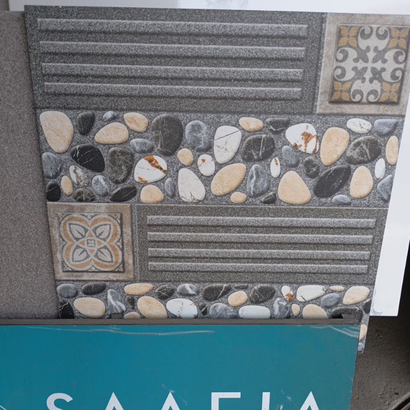 keramik 40 x 40Tigris Grey ( kasar motif batuan alam variasi list) kw1