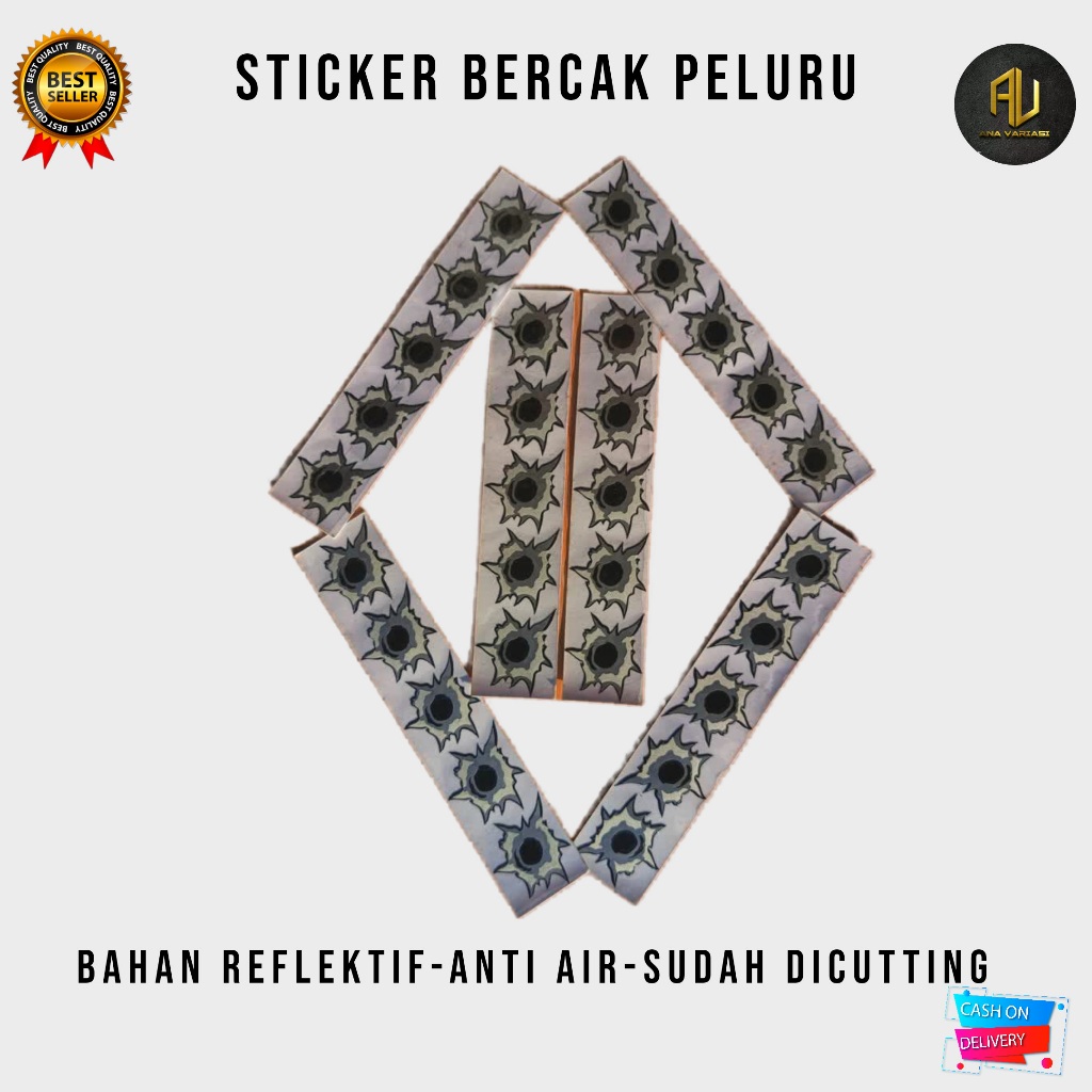 STIKER MOBIL LUBANG PELURU STIKER PELURU STIKER TEMBAKU STICKER MOTOR, STICKER MOBIL