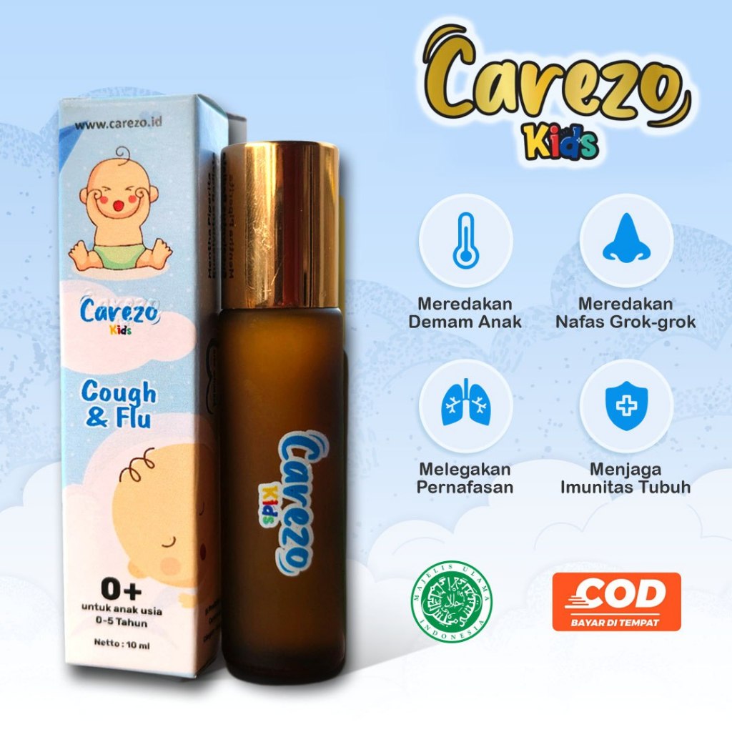 Minyak Telon Obat Batuk Pilek Essential Oil Bayi Cough And Flu Anak Kids Aromatherapy Carezo Kids Pr