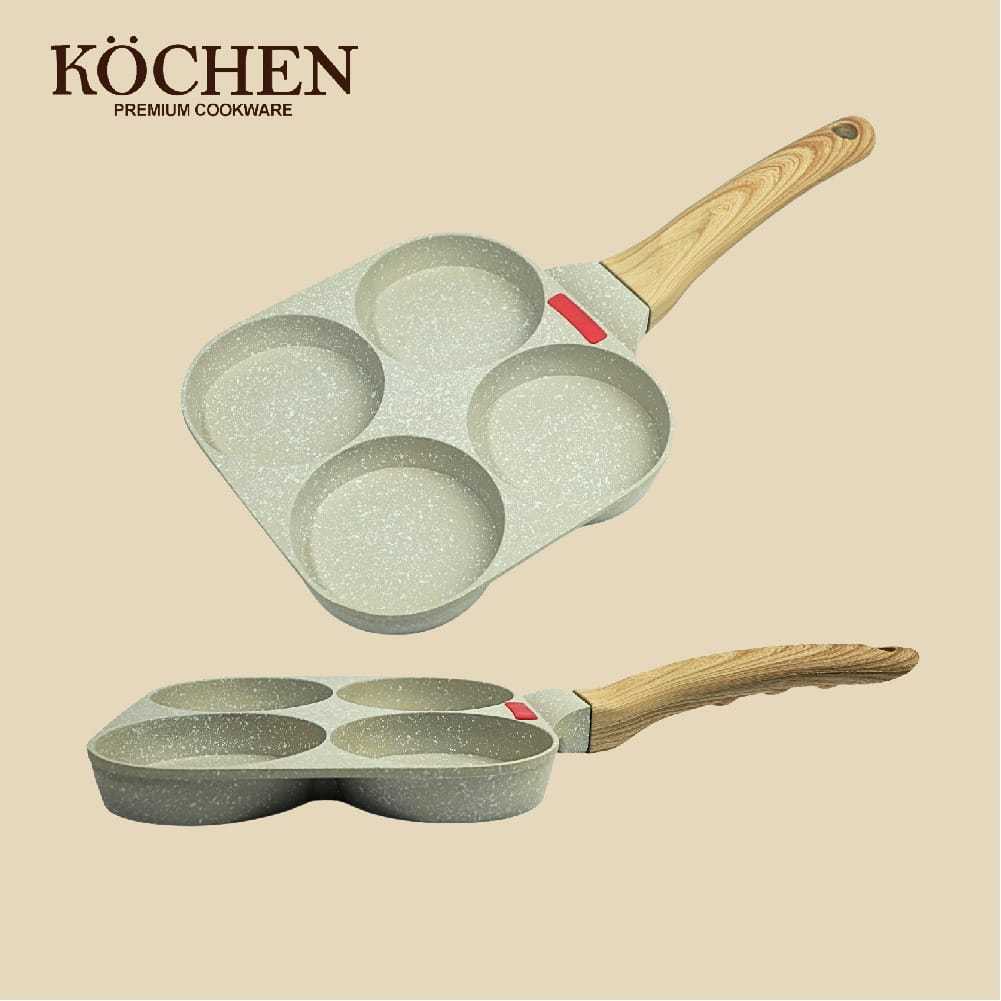 Egg Pan 4 Lubang Granite Anti lengket Kochen Cookware