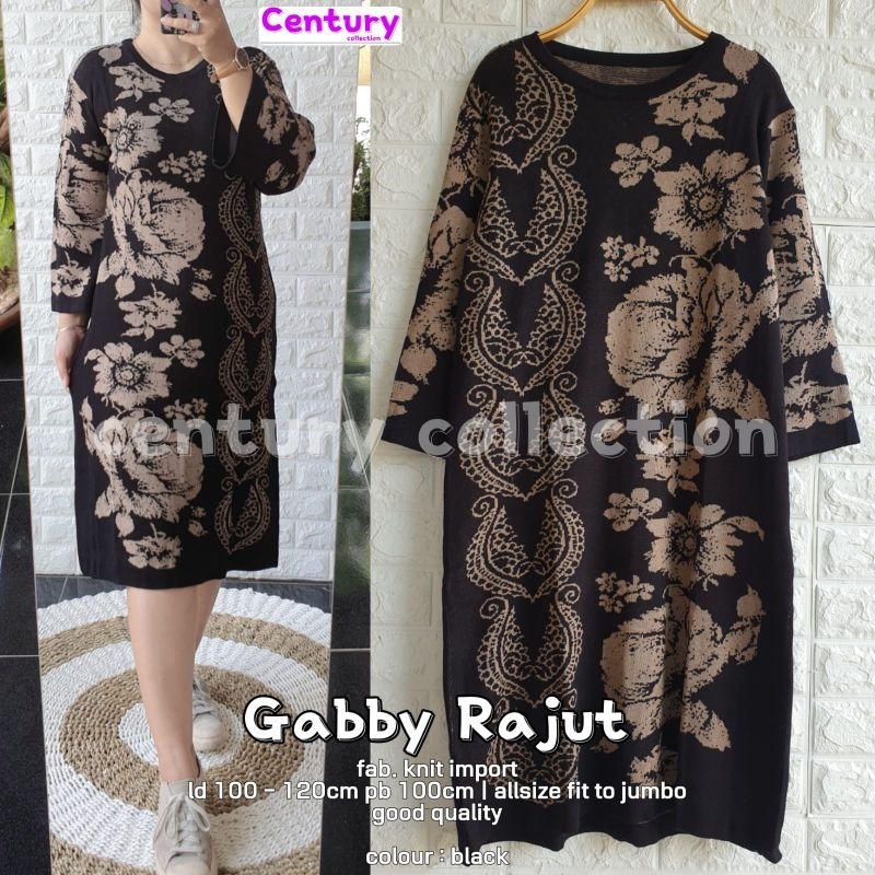 ATASAN LONG TUNIK WANITA JUMBO/GABBY/BLOUSE LONG TUNIK RAJUT JUMBO LD 120 CM FIT XXL