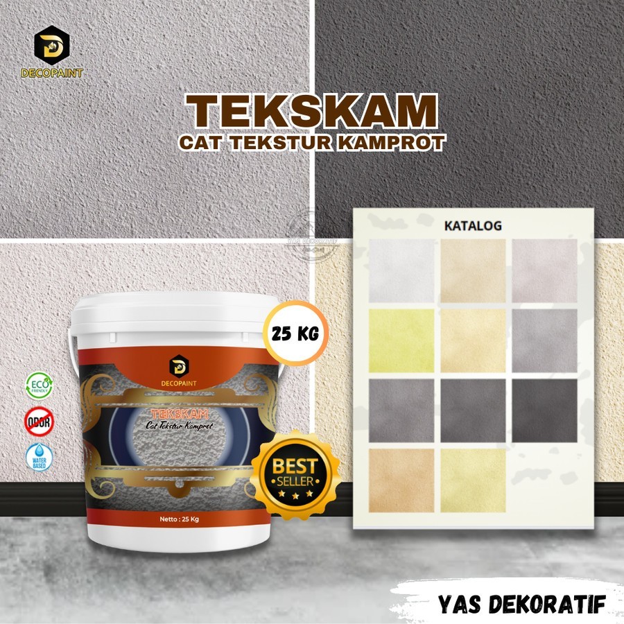 Cat Tekstur Pasir - 25 Kg | Tekskam Kamprot | Tekskam Gosok | Kamproll | Cat Pasir Halus - Kasar