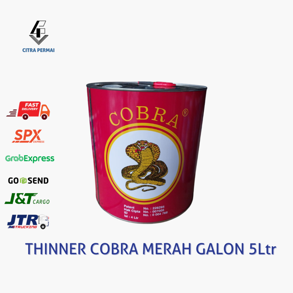 THINNER COBRA KALENG MERAH 4LTR / THINNER BERKUALITAS / THINNER CAT MINYAK