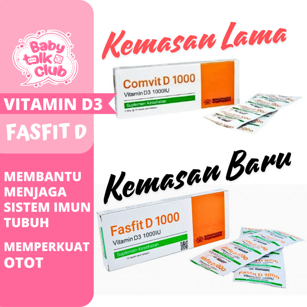 Fasfit D 1000 Vitamin D3 1000IU NOVAPHARIN Suplemen Kesehatan Kebutuhan Kesehatan Kemasan Baru
