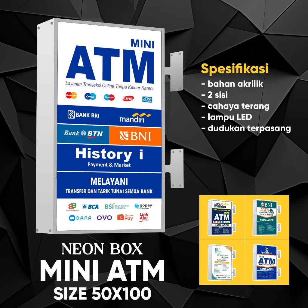 NEON BOX MINI ATM - NEON BOX 2 SISI - NEON BOX BRILINK - NEON BOX KOTAK