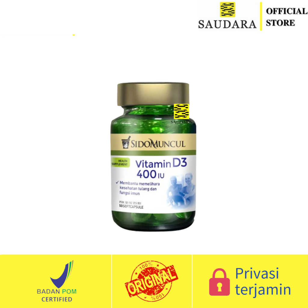 Sidomuncul Natural Vitamin D3 400 IU 50's